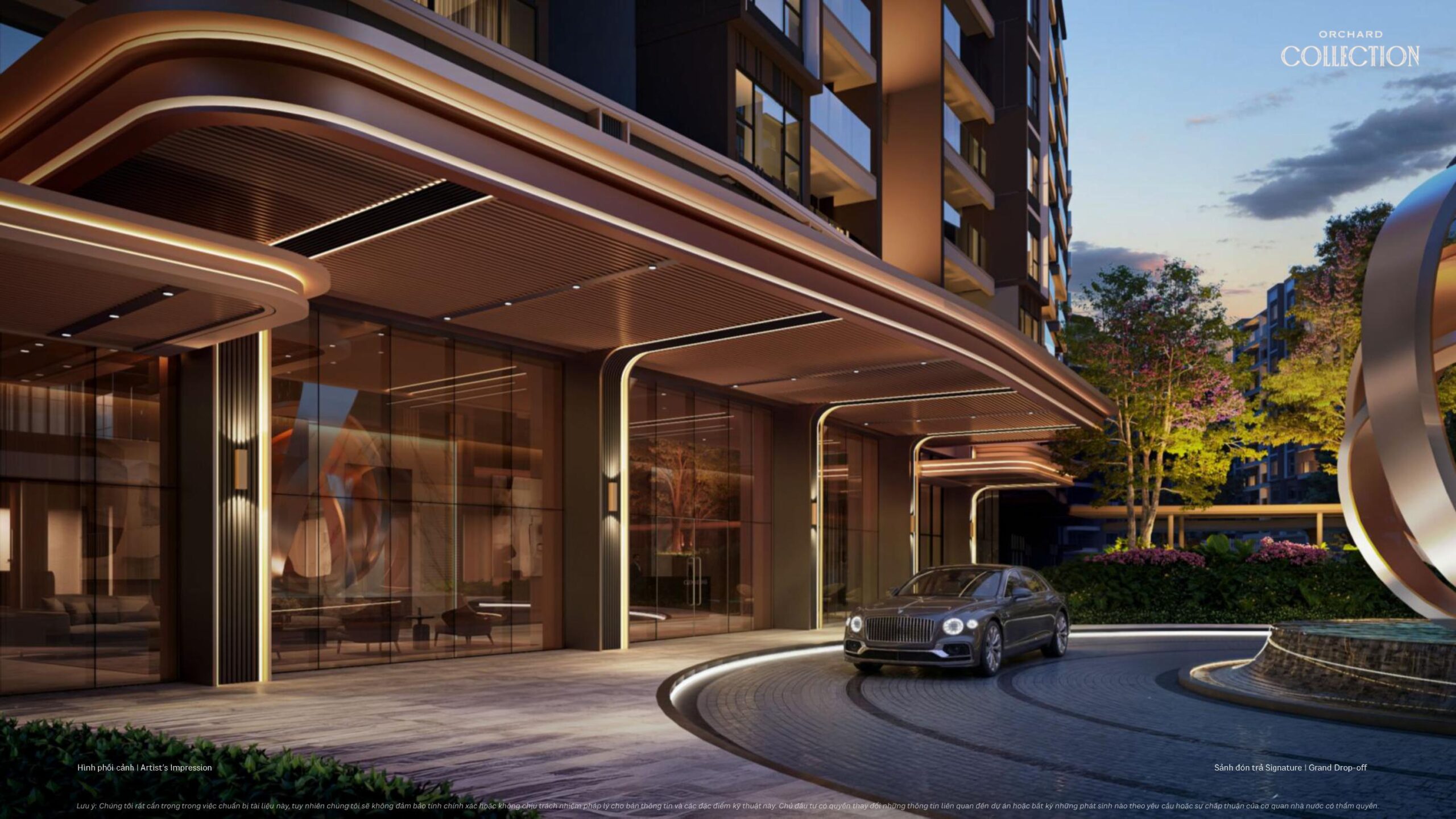 Tiện ích sảnh đón trả Sunature phân khu Orchard Collection dự án Sycamore